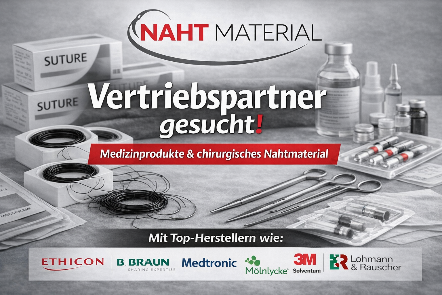 Vertriebspartner (m/w/d) für chirurgisches Nahtmaterial und Medizinprodukte gesucht