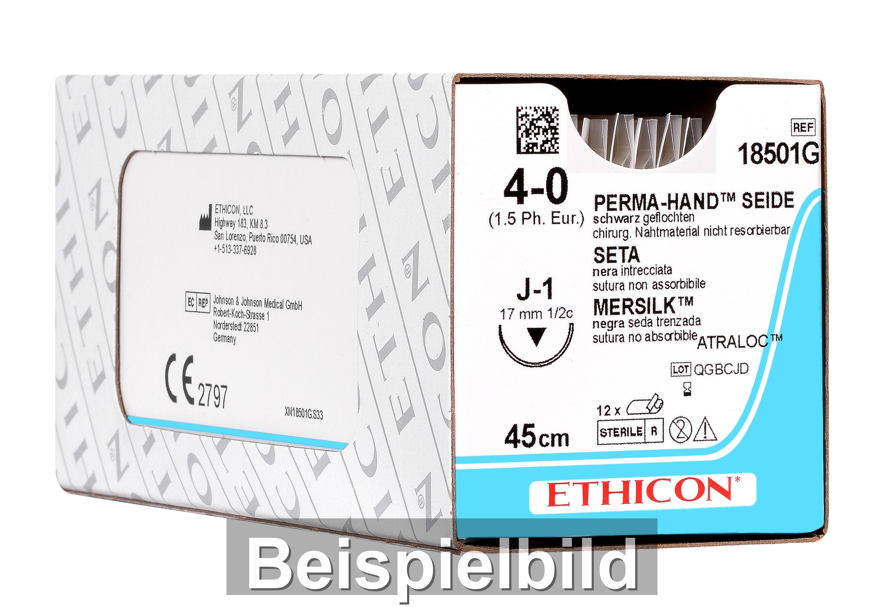 Ethicon PERMA-HAND Seide schwarz USP 6-0 45 cm 2XG6 PRIME