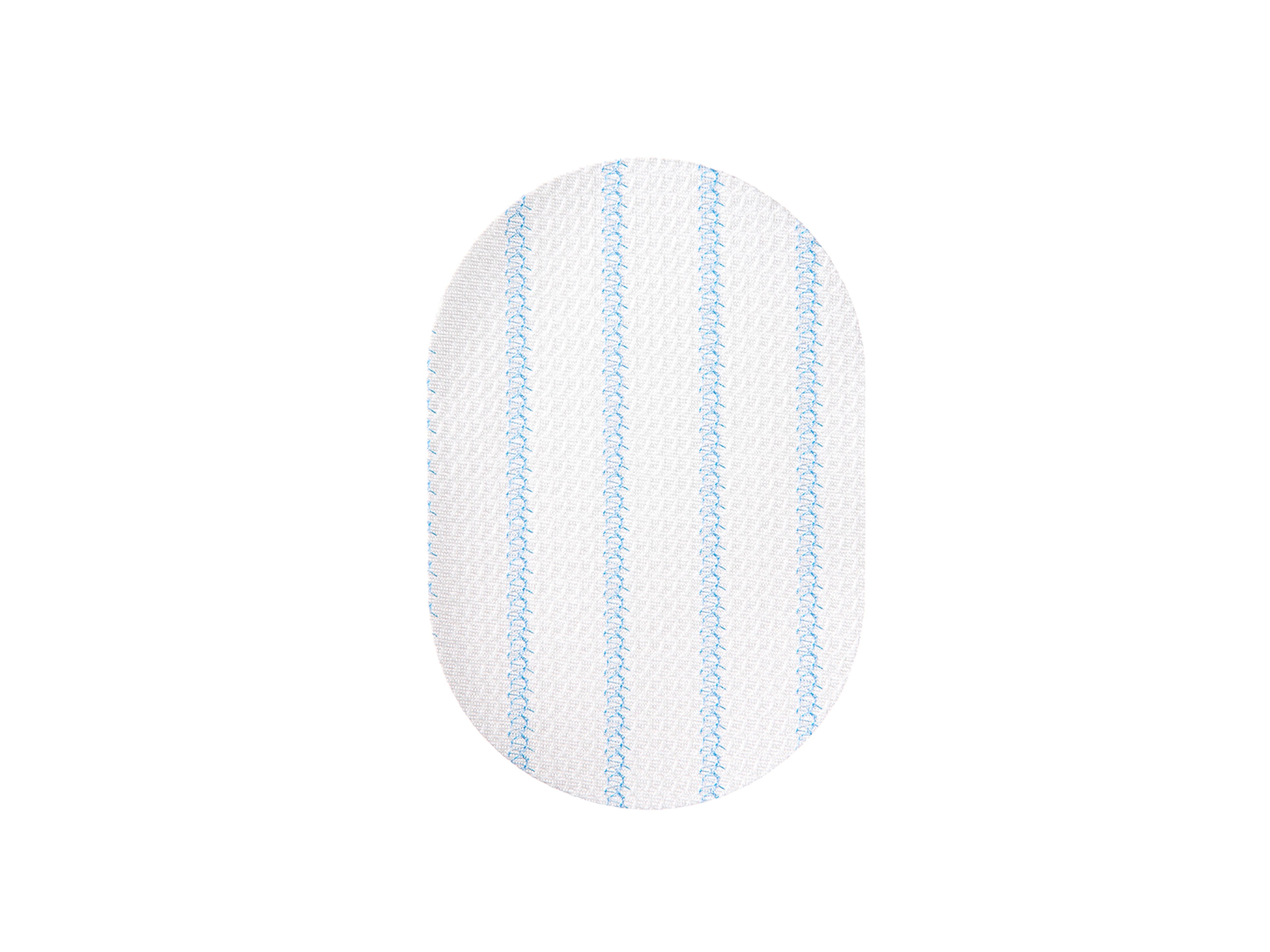 Beispielbild: ovales Ethicon PROCEED Surgical Mesh mit blauen Markierungen