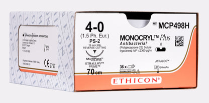 Ethicon Monocryl Plus ungefärbt USP 4-0 70 cm P3 MULTIP – Produktabbildung 2