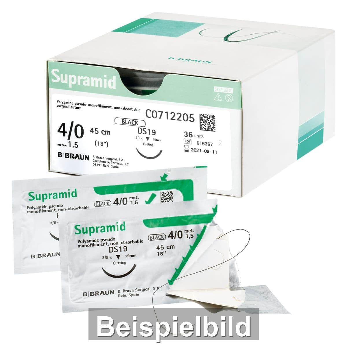 B. Braun MonoPlus Violett USP 6/0 (EP 0,7) 70 cm DR12