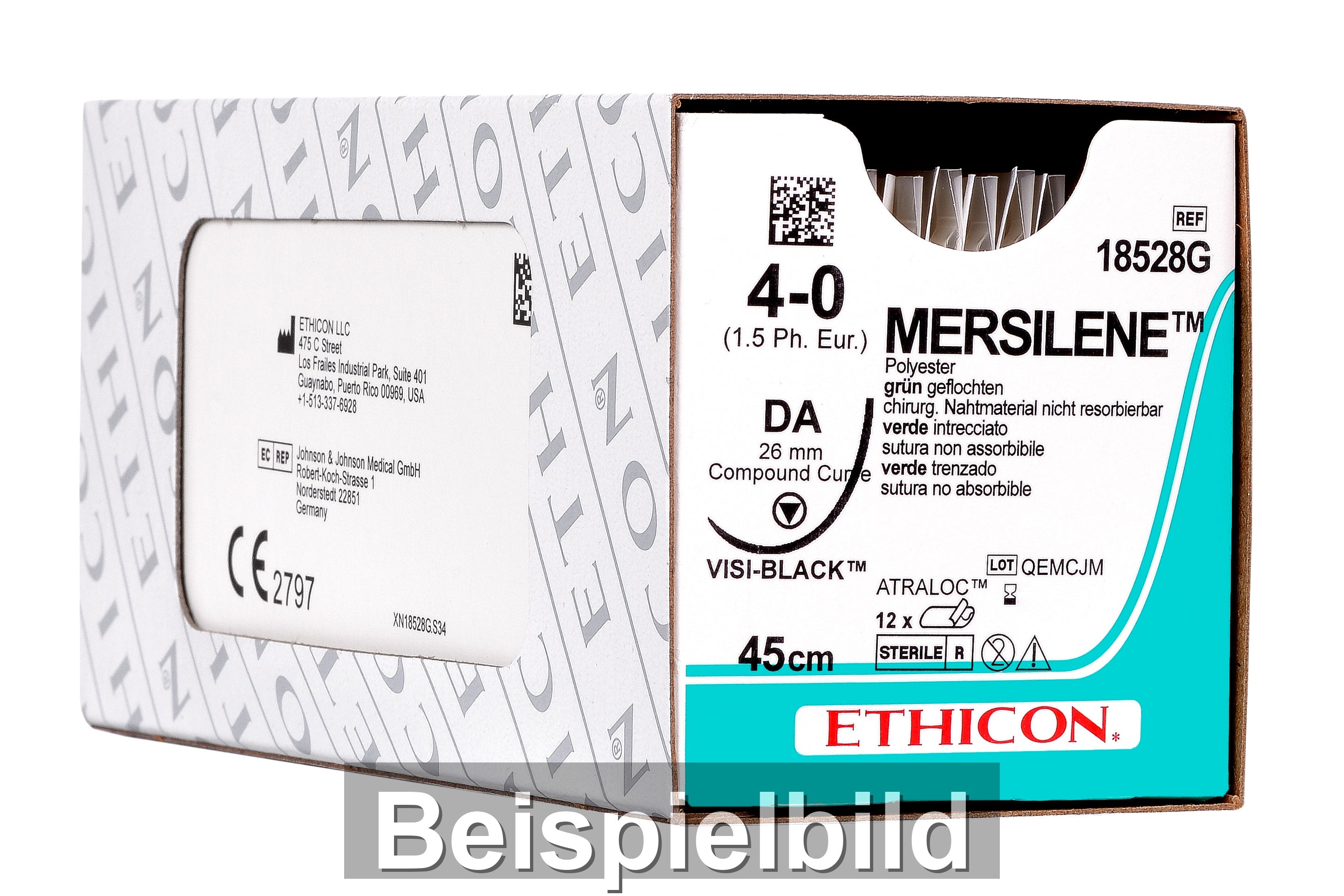 Ethicon Mersilene USP 4/0 0.45 Grün