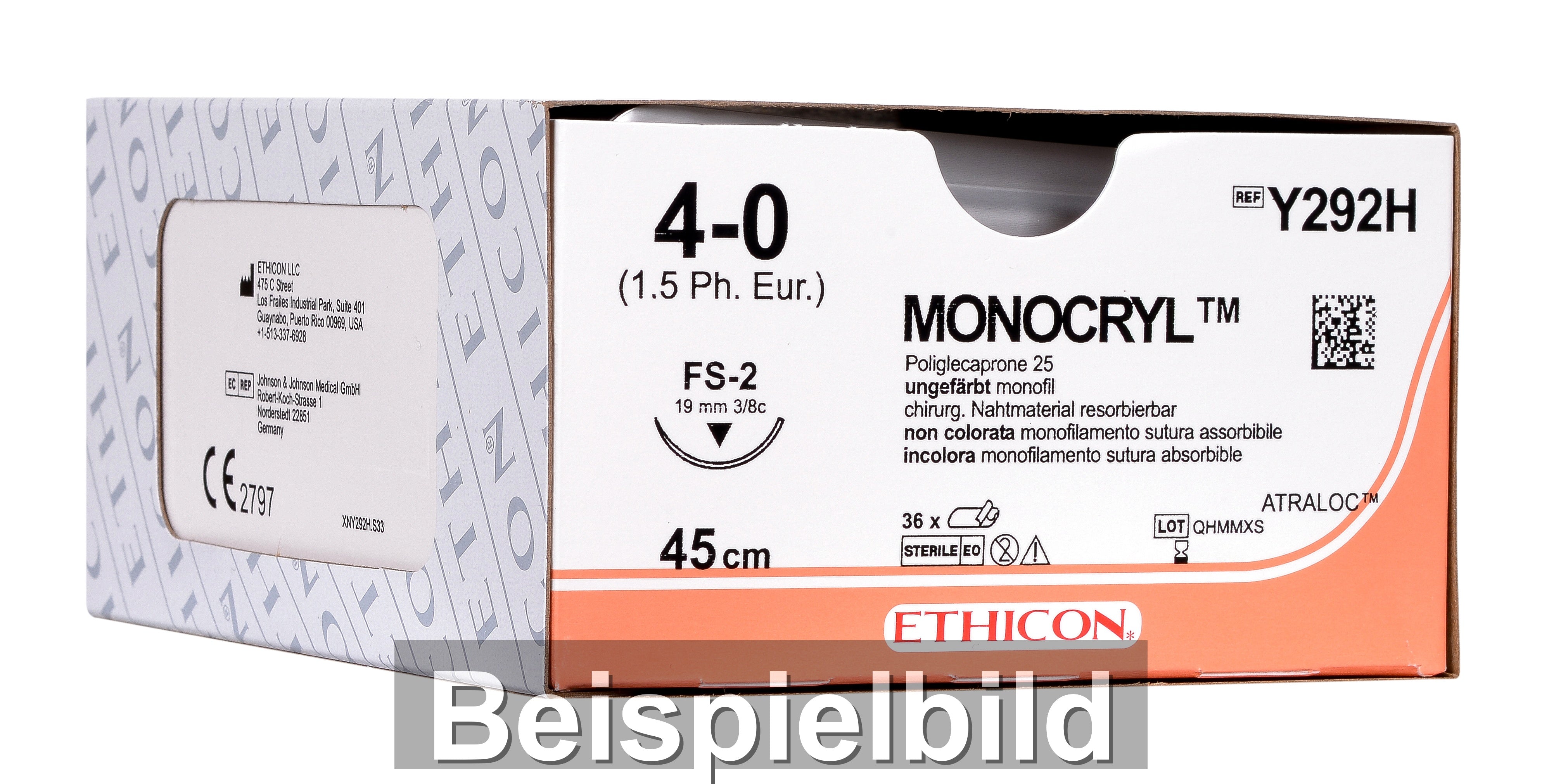 Ethicon Monocryl violett USP 0 70 cm CTB1 EG