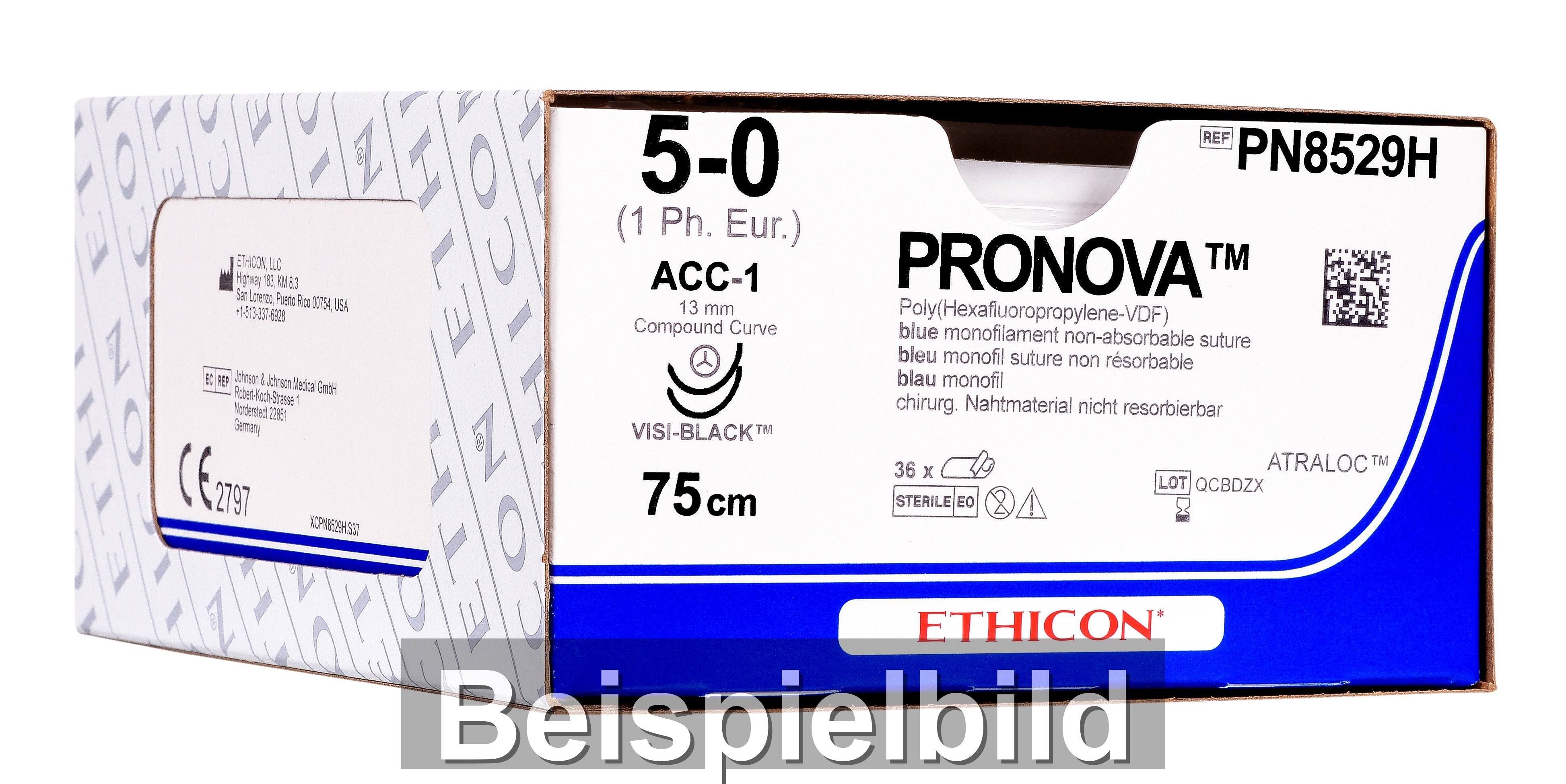 Ethicon PRONOVA blau USP 6-0 75 cm 2XC1
